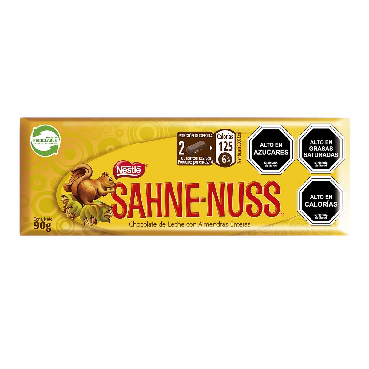 SAHNE NUSS - Chocolate con Almendras Sahne Nuss Barra 90 g