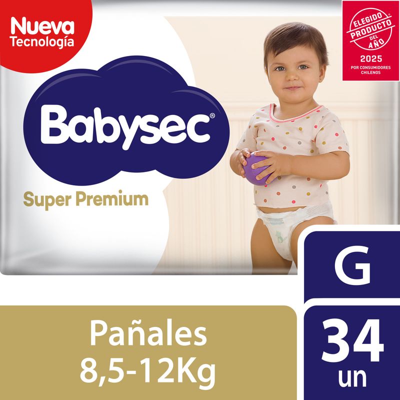 BABYSEC - Pañales Desechables Babysec Super Premium Talla G 34 Un