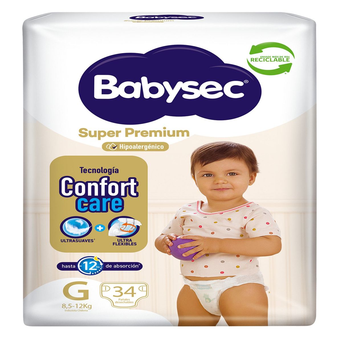 BABYSEC - Pañales Desechables Babysec Super Premium Talla G 34 Un