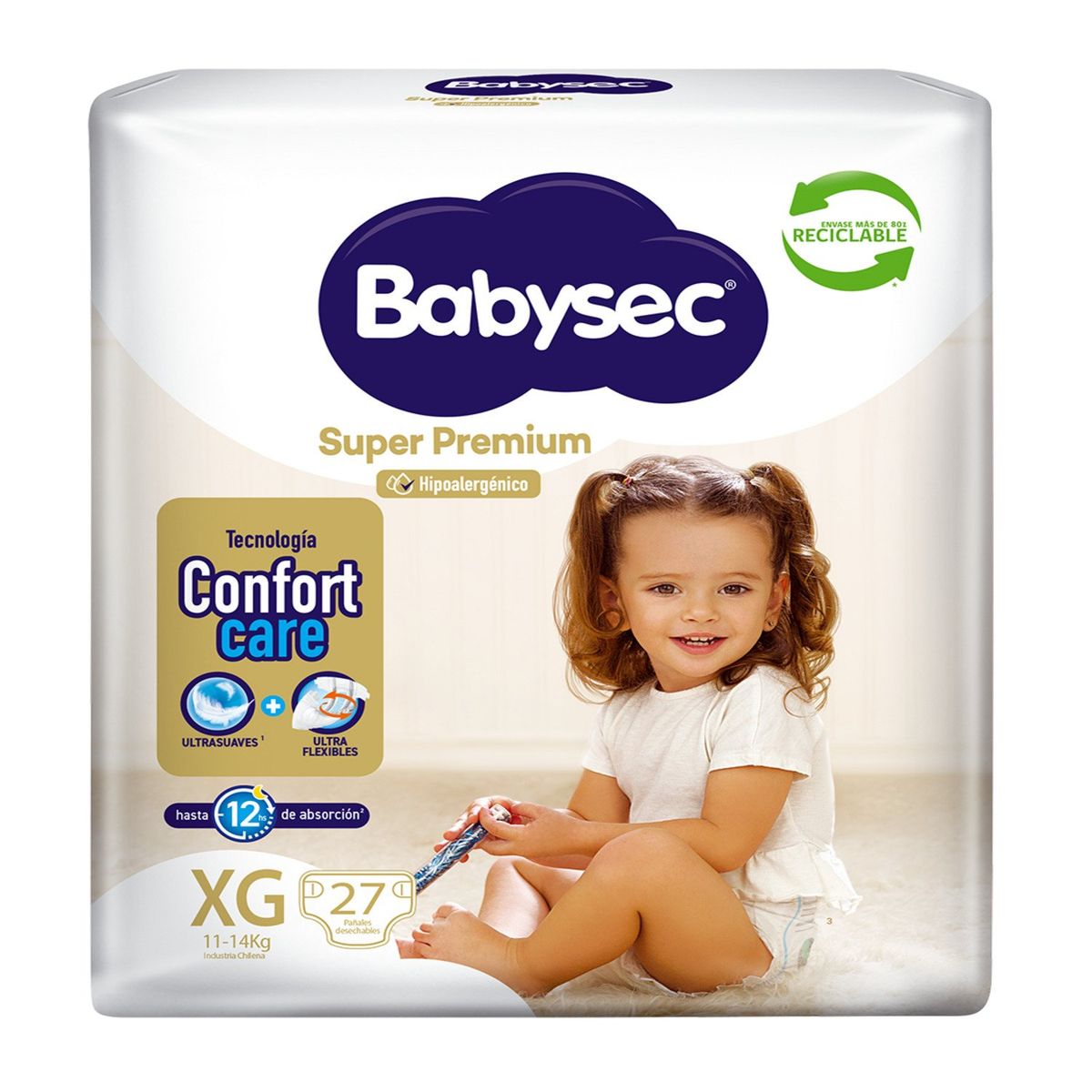 BABYSEC - Pañales Desechables Babysec Super Premium Talla XG 27 Un
