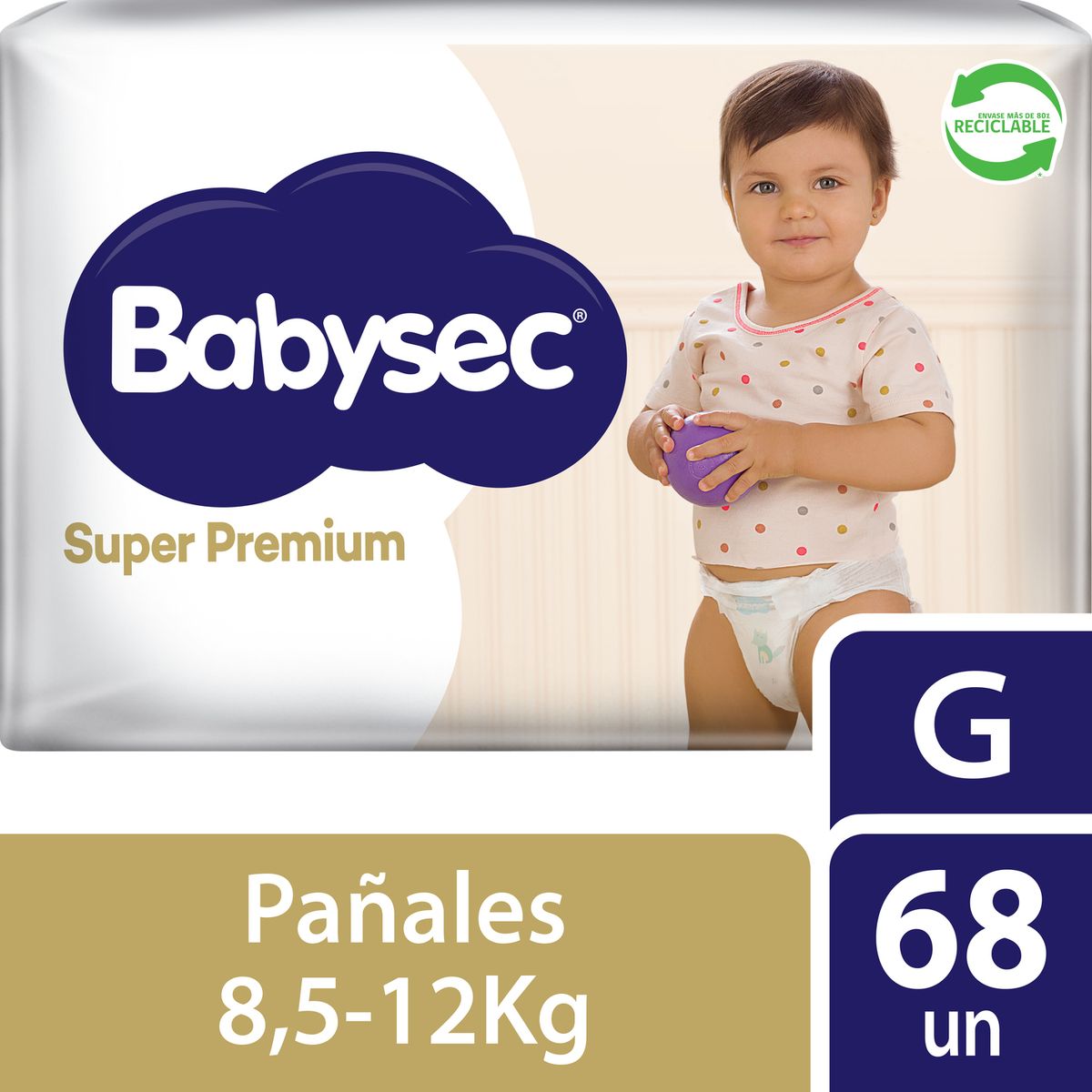 BABYSEC - Pañales Desechables Babysec Super Premium Talla G 68 Un