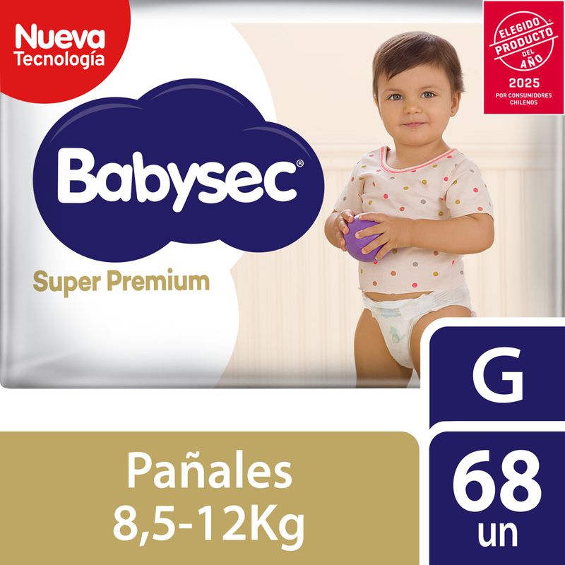 BABYSEC - Pañales Desechables Babysec Super Premium Talla G 68 Un