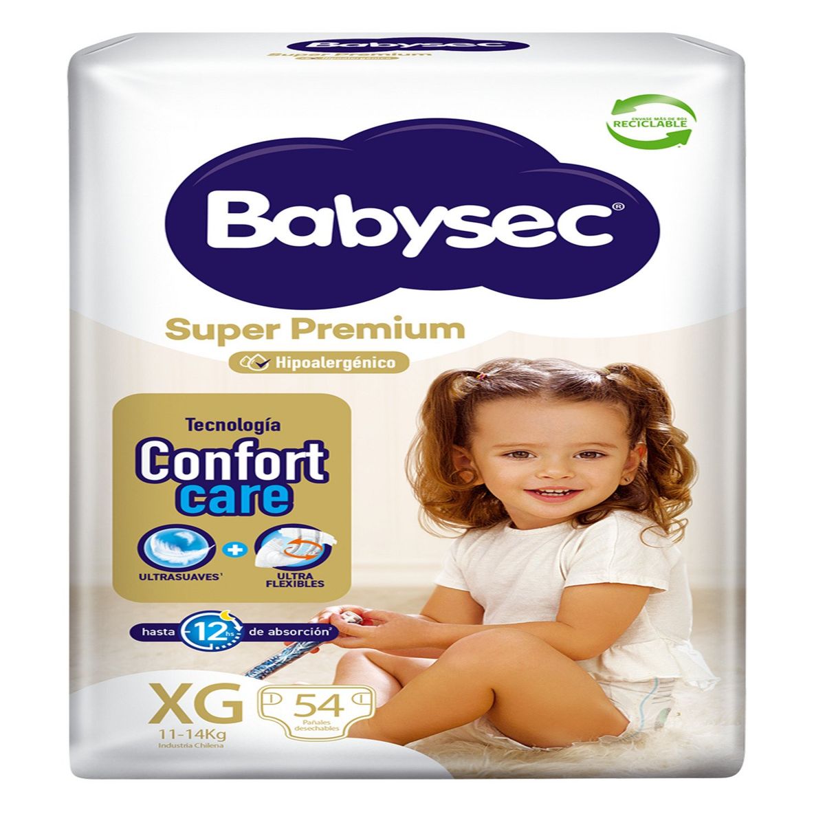 BABYSEC - Pañales Desechables Babysec Super Premium Talla XG 54 Un