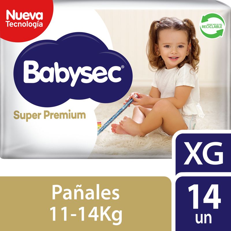 BABYSEC - Pañales Desechables Babysec Súper Premium Talla XG 14 Un