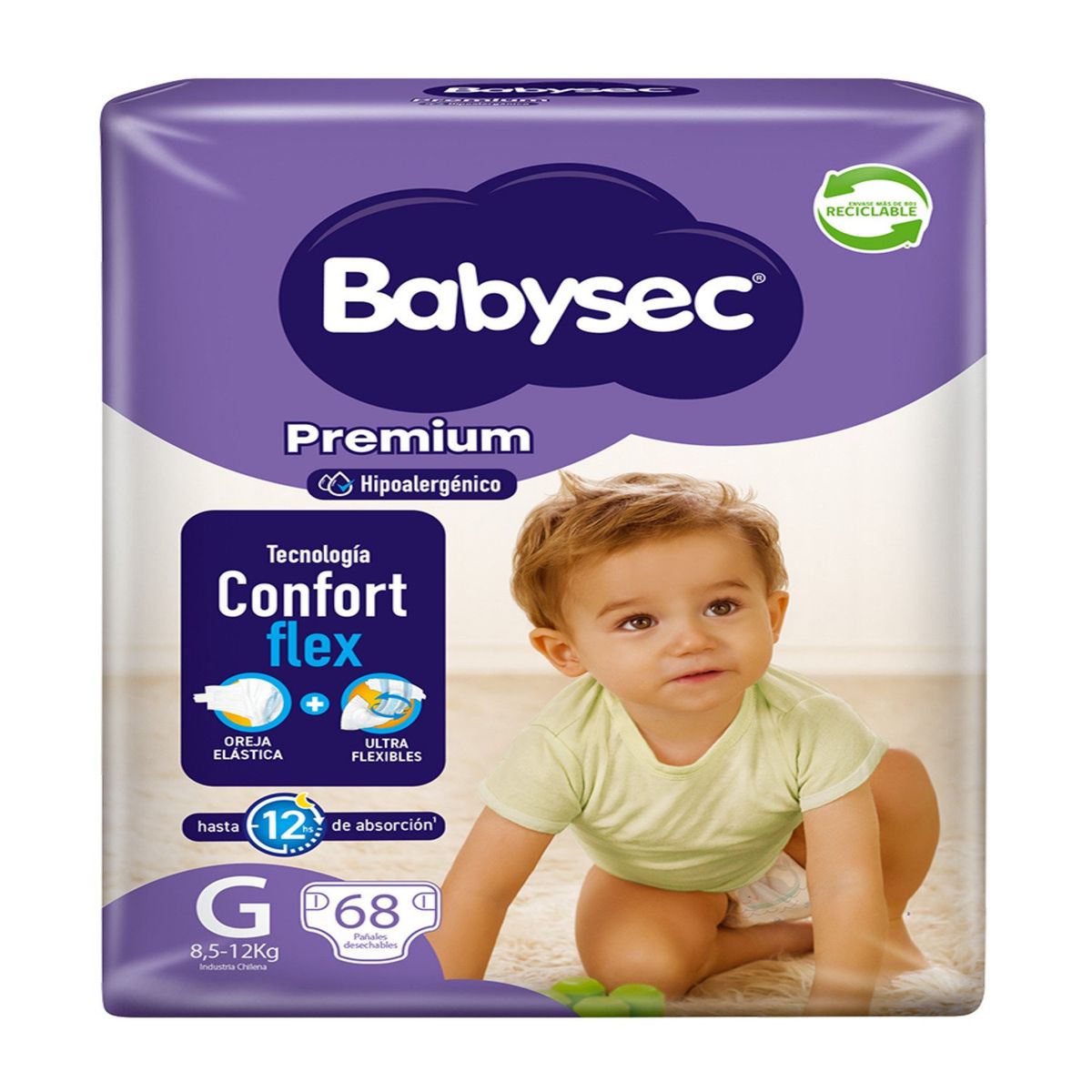 BABYSEC - Pañales Desechables Babysec Premium Talla G 68 Un