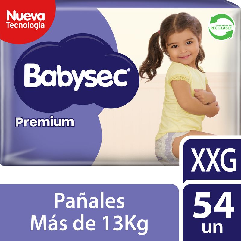 BABYSEC - Pañales Desechables Babysec Premium Talla XXG 54 Un