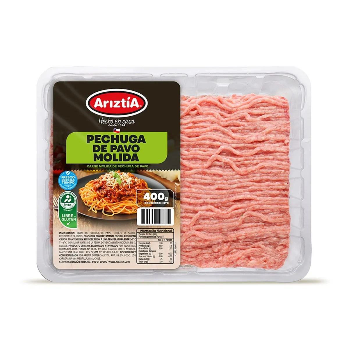 ARIZTIA - Carne Molida de Pechuga de Pavo Ariztía 400 g