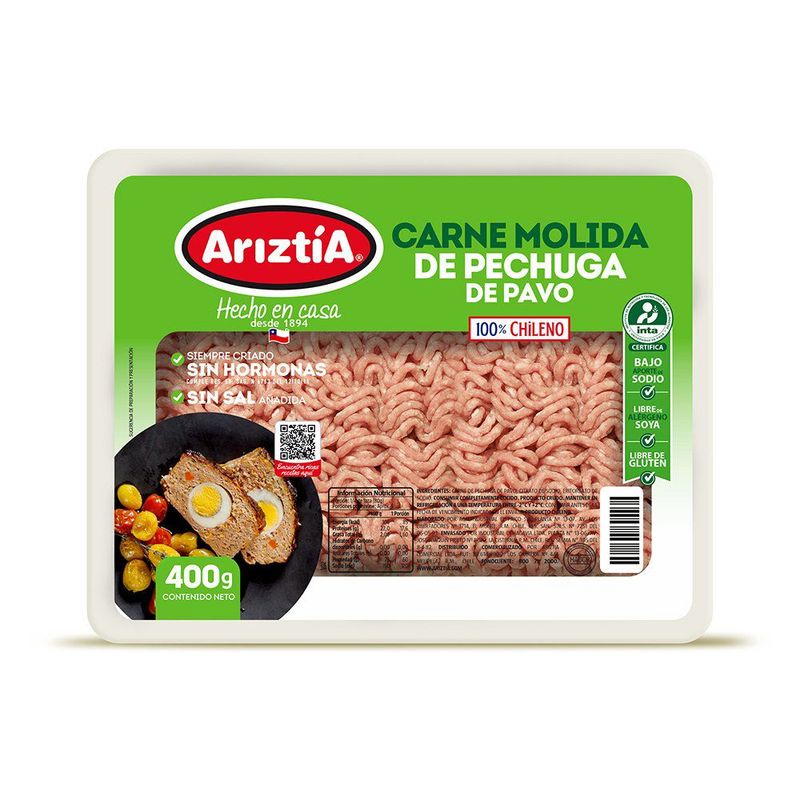 ARIZTIA - Carne Molida de Pechuga de Pavo Ariztía 400 g