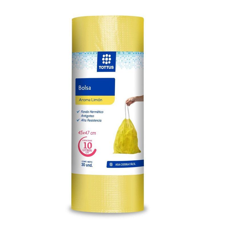TOTTUS - Bolsa de Basura Tottus con Aroma a Limón Chica 45 x 47 cms