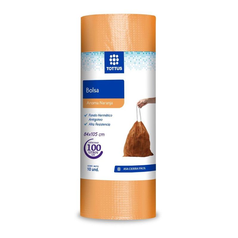 TOTTUS - Bolsa de Basura Tottus con Aroma a Naranja Grande 84 x 105 cms