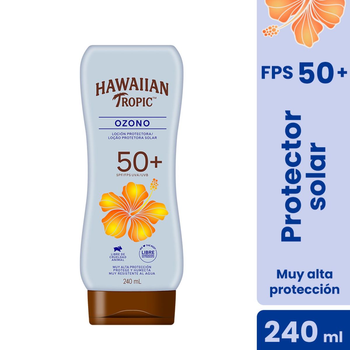 HAWAIIAN TROPIC - Protector Solar Ozono FPS 50+ Hawaiian Tropic 240 ml