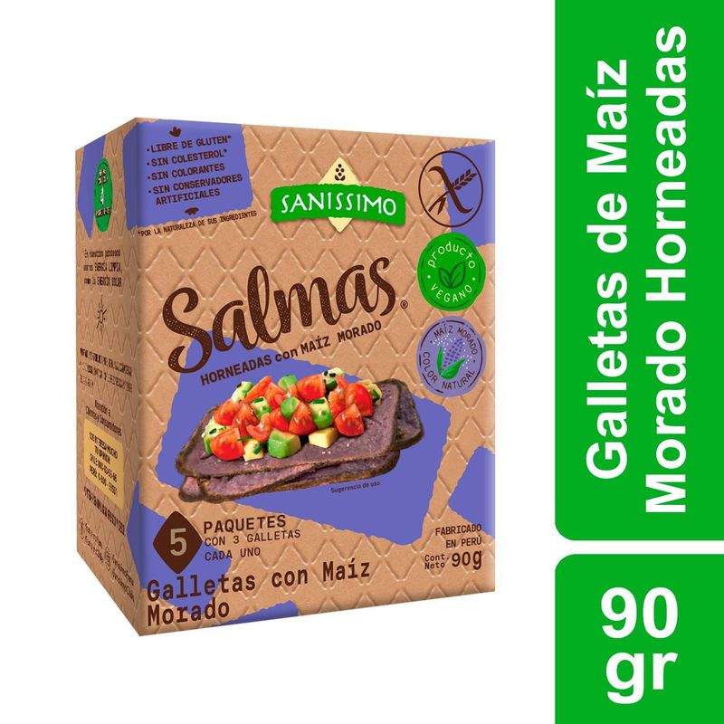 SANISSIMO - Pack Galletas Salmas Maíz Morado