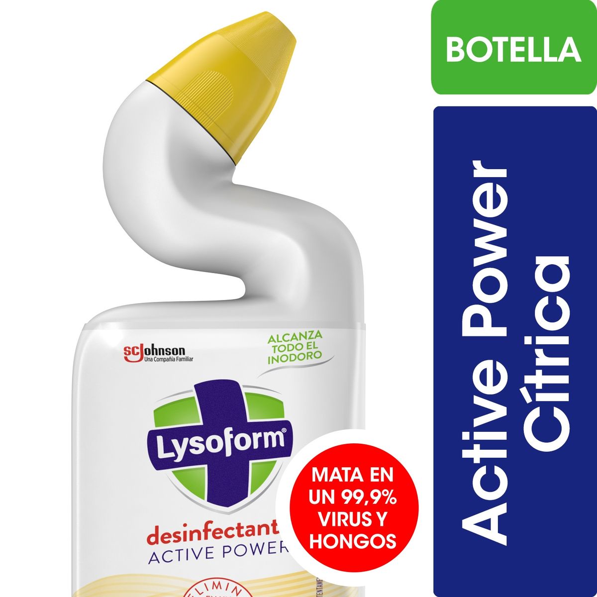 LYSOFORM - Limpia Inodoros Desinfectante Lysoform Gel Active Power Cítrica 500 ml