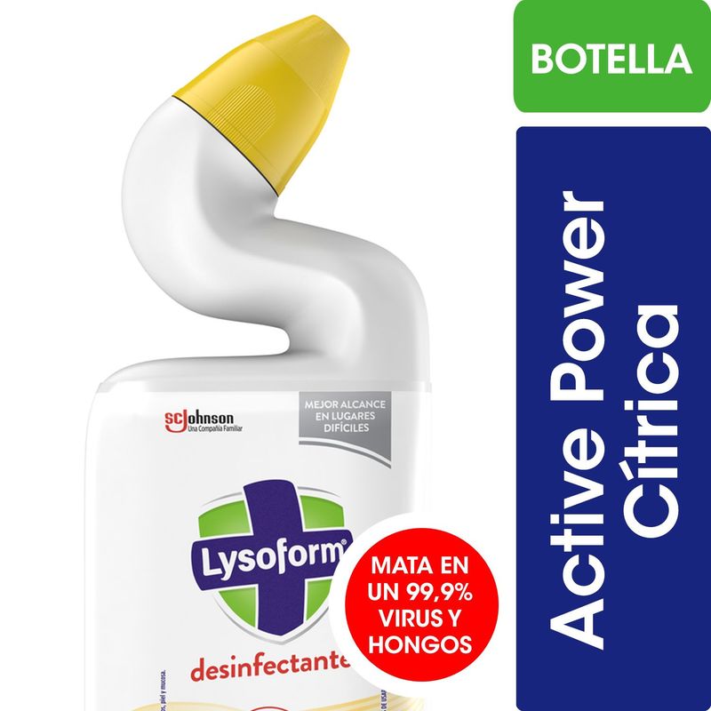 LYSOFORM - Limpia Inodoros Desinfectante Lysoform Gel Active Power Cítrica 500 ml