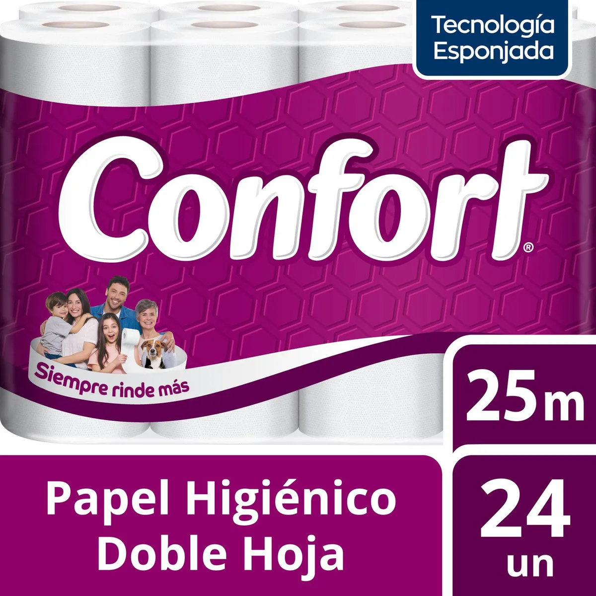CONFORT - Papel Higiénico Confort Doble Hoja 24 x 25 mts