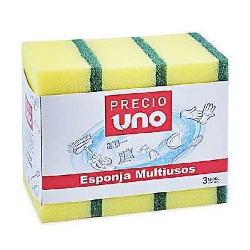 PRECIO UNO - ESPONJA MULTIUSO PRECIO UNO 3 UND