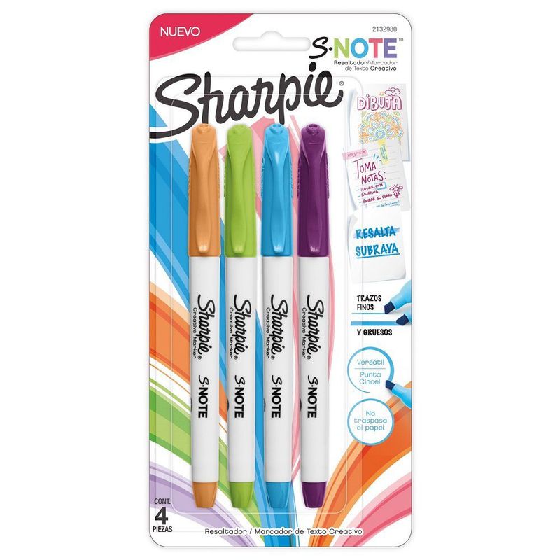 SHARPIE - DESTACADOR SHARPIE NOTE X4 COL. INTENSOS