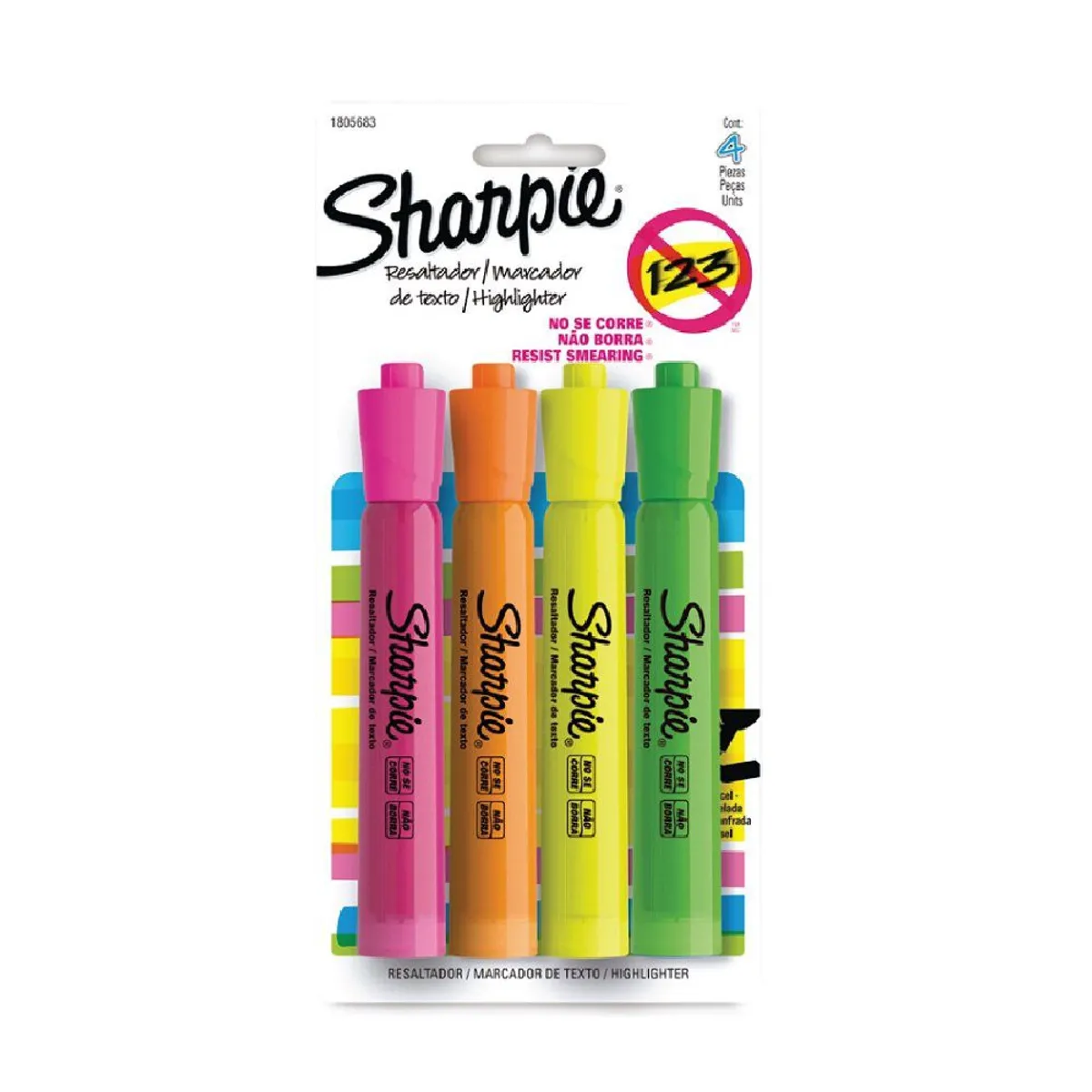 SHARPIE - 4 Destacadores Sharpie Tank Surtido