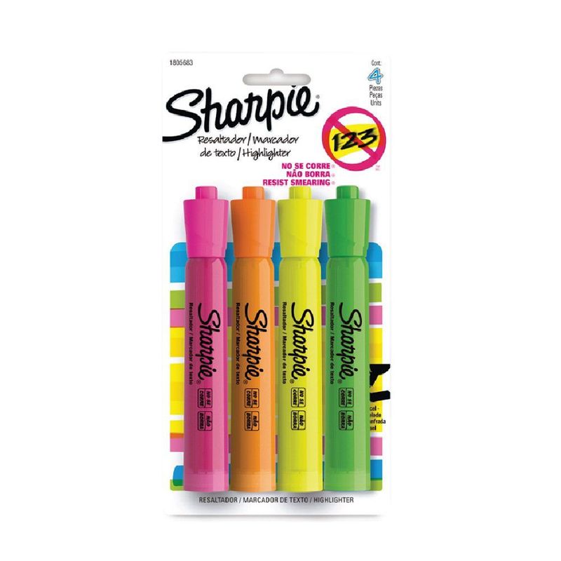 SHARPIE - 4 Destacadores Sharpie Tank Surtido