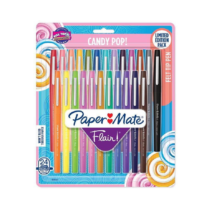 PAPER MATE - 4 Bolígrafos Flair Candy Pop Punta Media Surtido