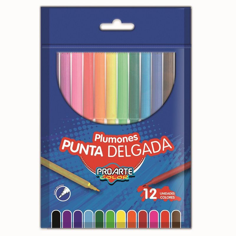PROARTE - Plumon Proarte 12Col Punta Delgada