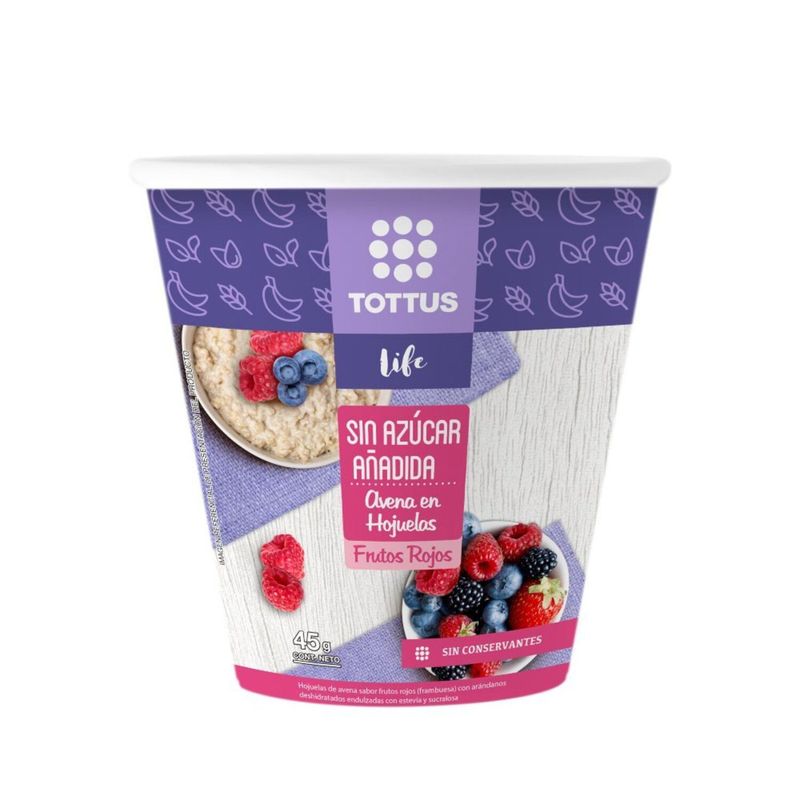 TOTTUS LIFE - Avena en Hojuelas Frutos Rojos