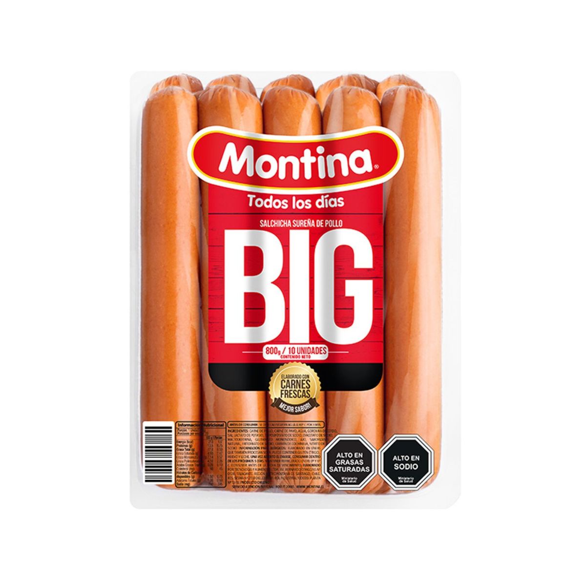 MONTINA - Salchicha Sureña de Pollo Big Montina 10 Un