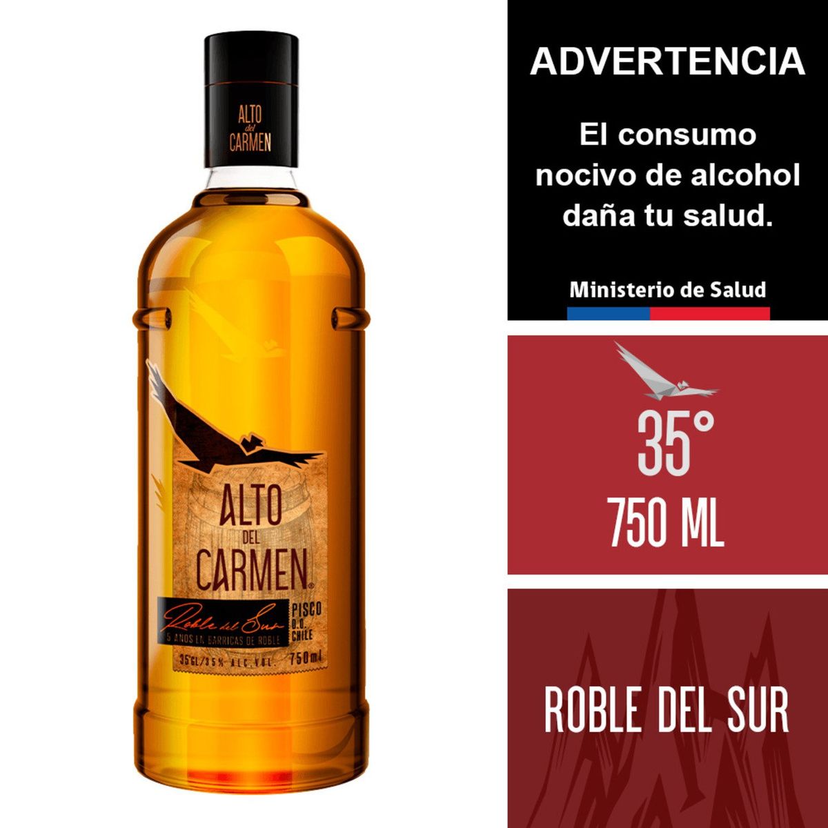 ALTO DEL CARMEN - Pisco Alto del Carmen Roble del Sur 35° 750 cc