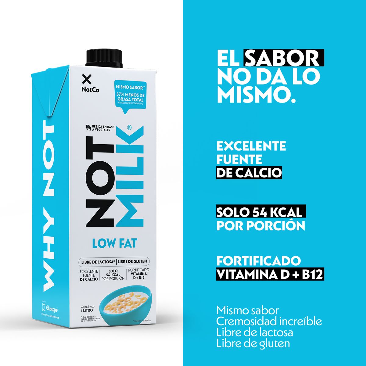 NOT MILK - Bebida Vegetal NotMilk Low Fat 1 L