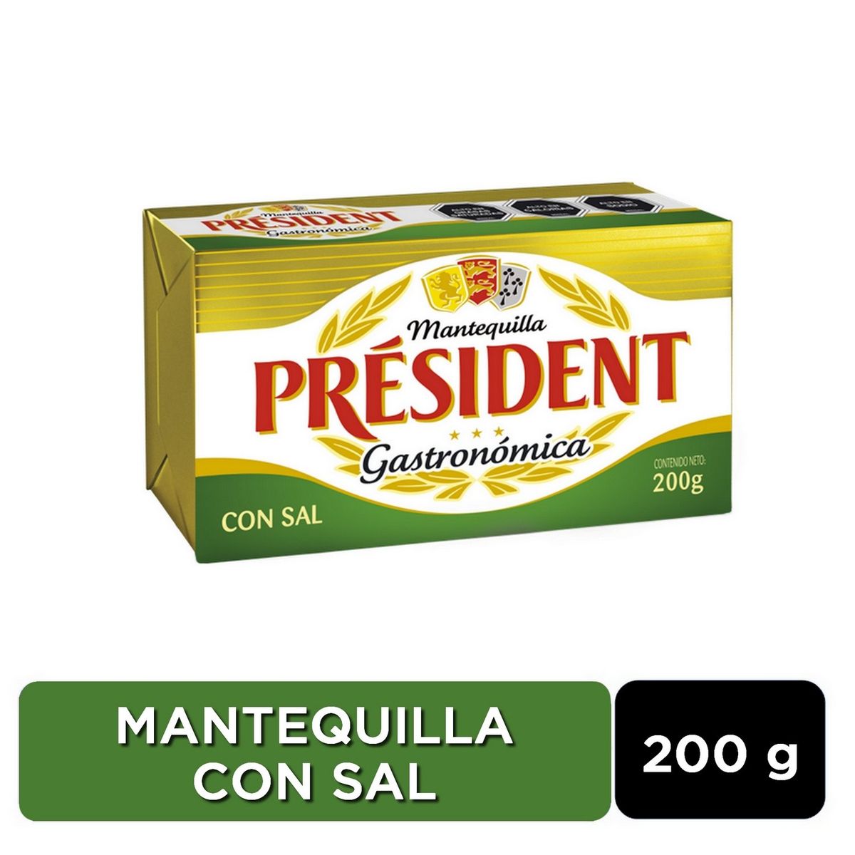 PRESIDENT - MANTEQUILLA C/SAL PAN PRESIDENT 200 GR