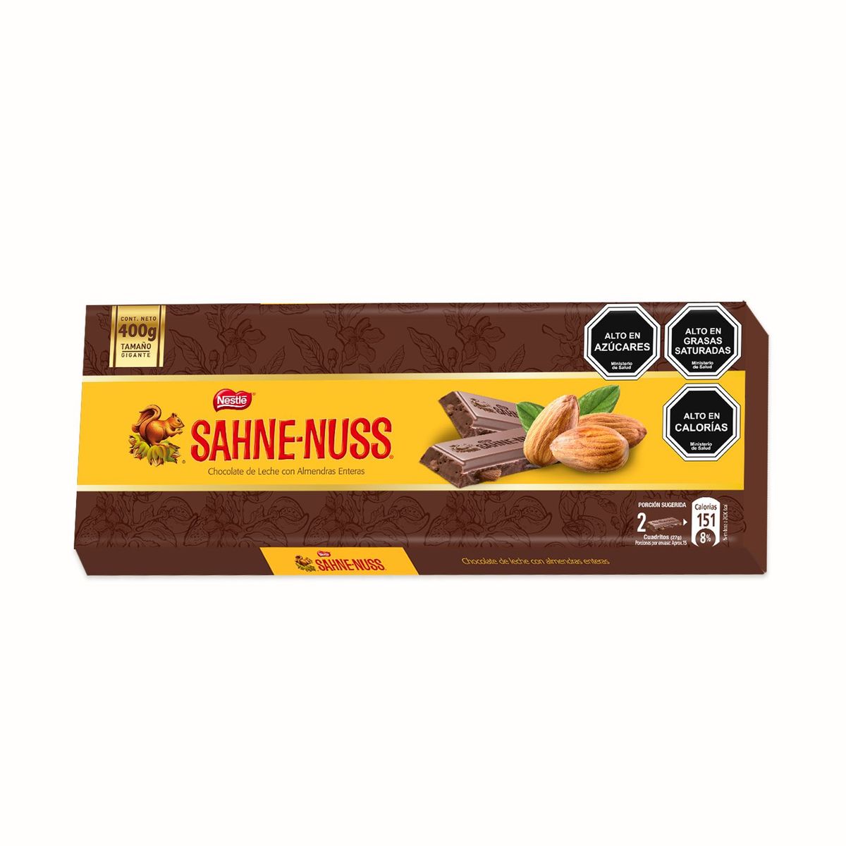 SAHNE NUSS - Chocolate con Almendras Sahne Nuss Barra 400 g