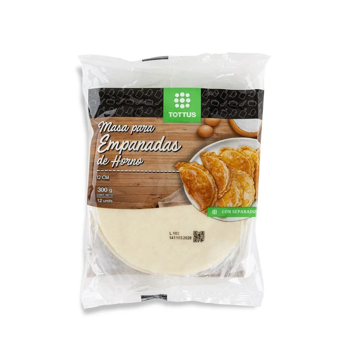 TOTTUS - Masa para Empanadas de Horno Tottus 12 Un
