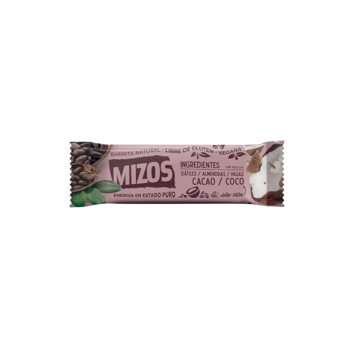 MIZOS - Barrita Natural Mizos Cacao Coco 35 g
