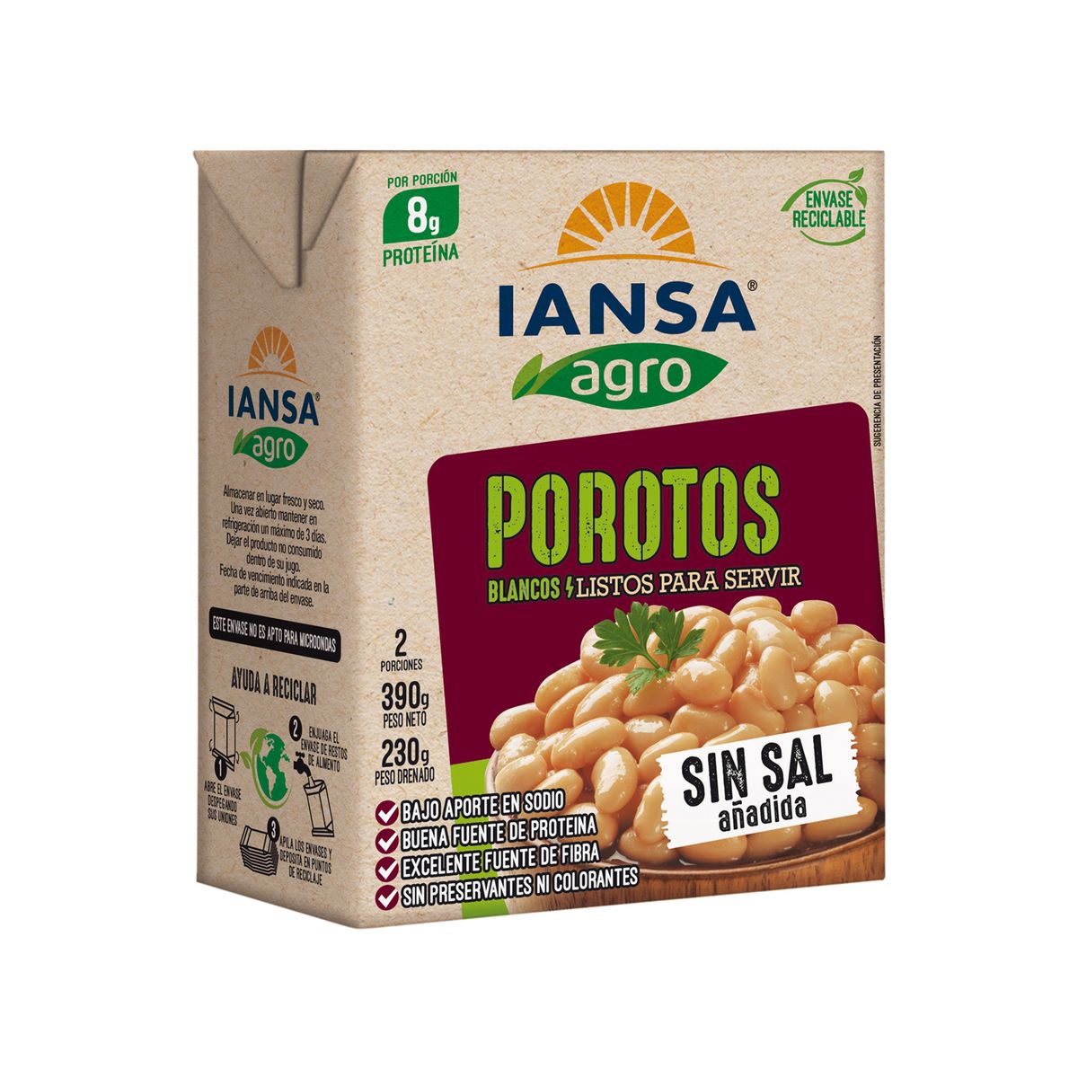 IANSA AGRO - Porotos Blancos Sin Sal Añadida