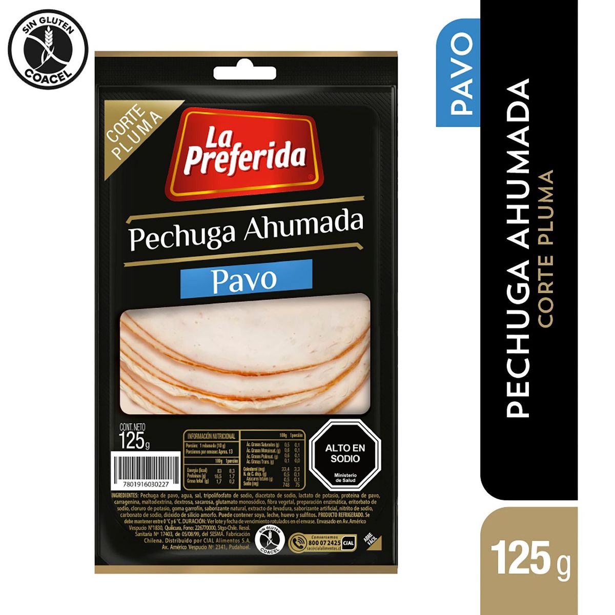 LA PREFERIDA - Pechuga Ahumada Corte Pluma La Preferida 125 gr