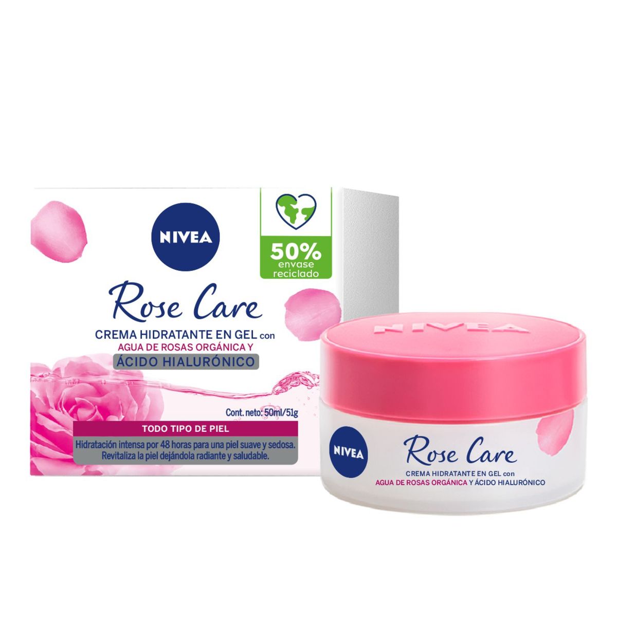 NIVEA - CREMA HIDRATANTE DE ROSAS NIVEA 0.05 LT