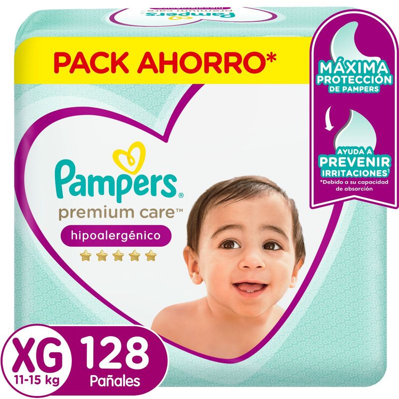 PAMPERS - Pañales Desechables Pampers Premium Care XG 128 Un