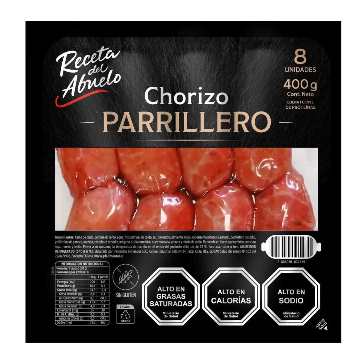 RECETA DEL ABUELO - Chorizo Parrillero Receta del Abuelo 400 g