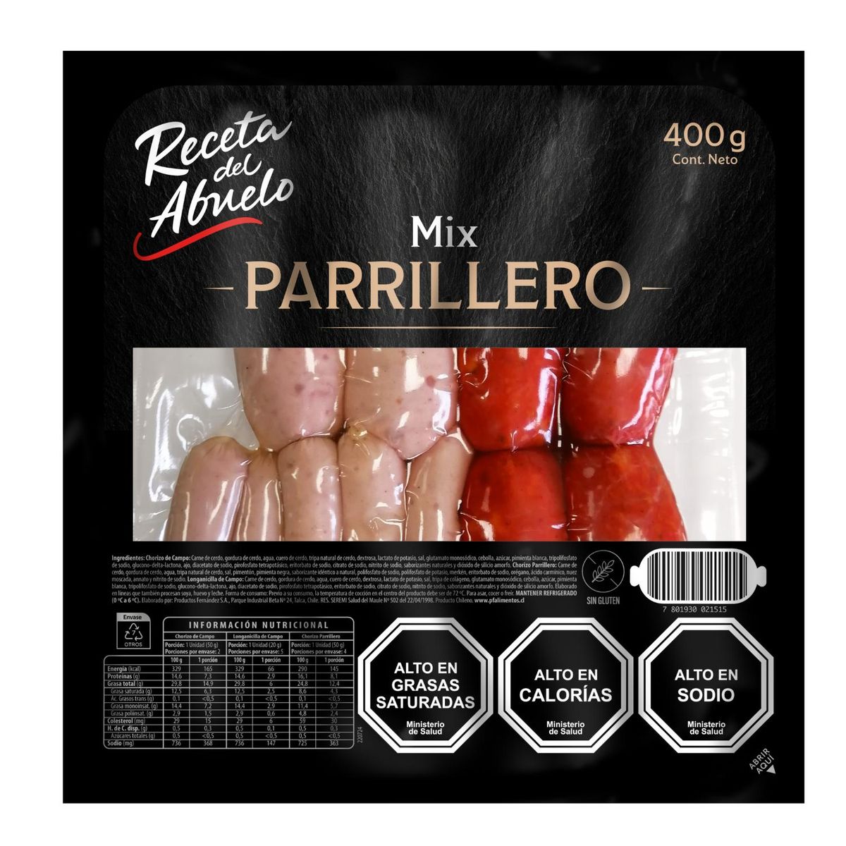 RECETA DEL ABUELO - Mix Parrillero Receta del Abuelo 400 g