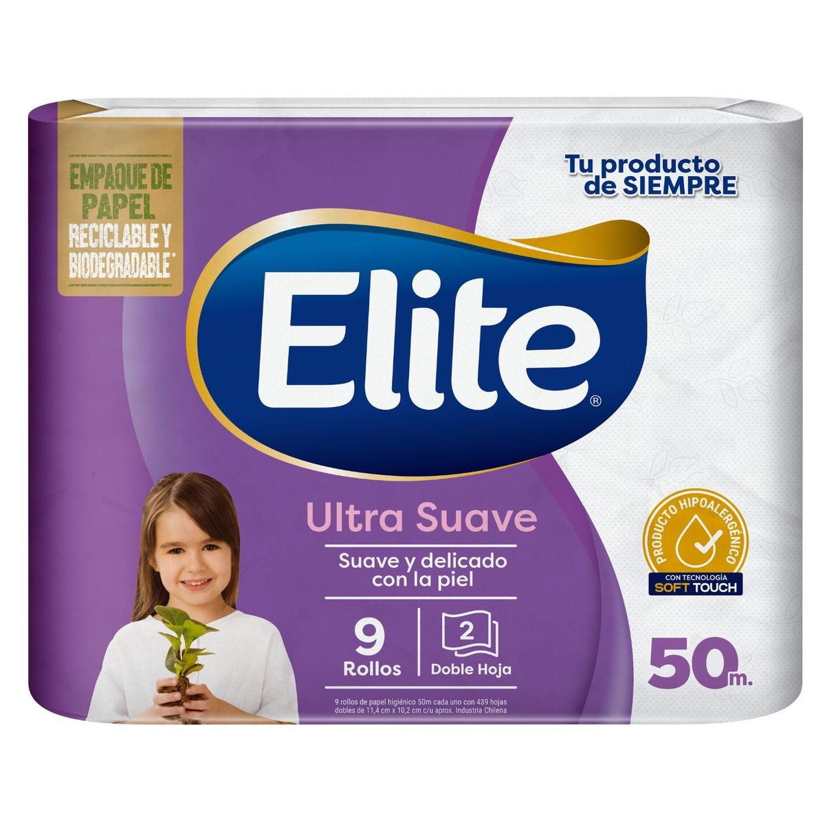 ELITE - Papel Higiénico Elite Doble Hoja 9 x 50 mts