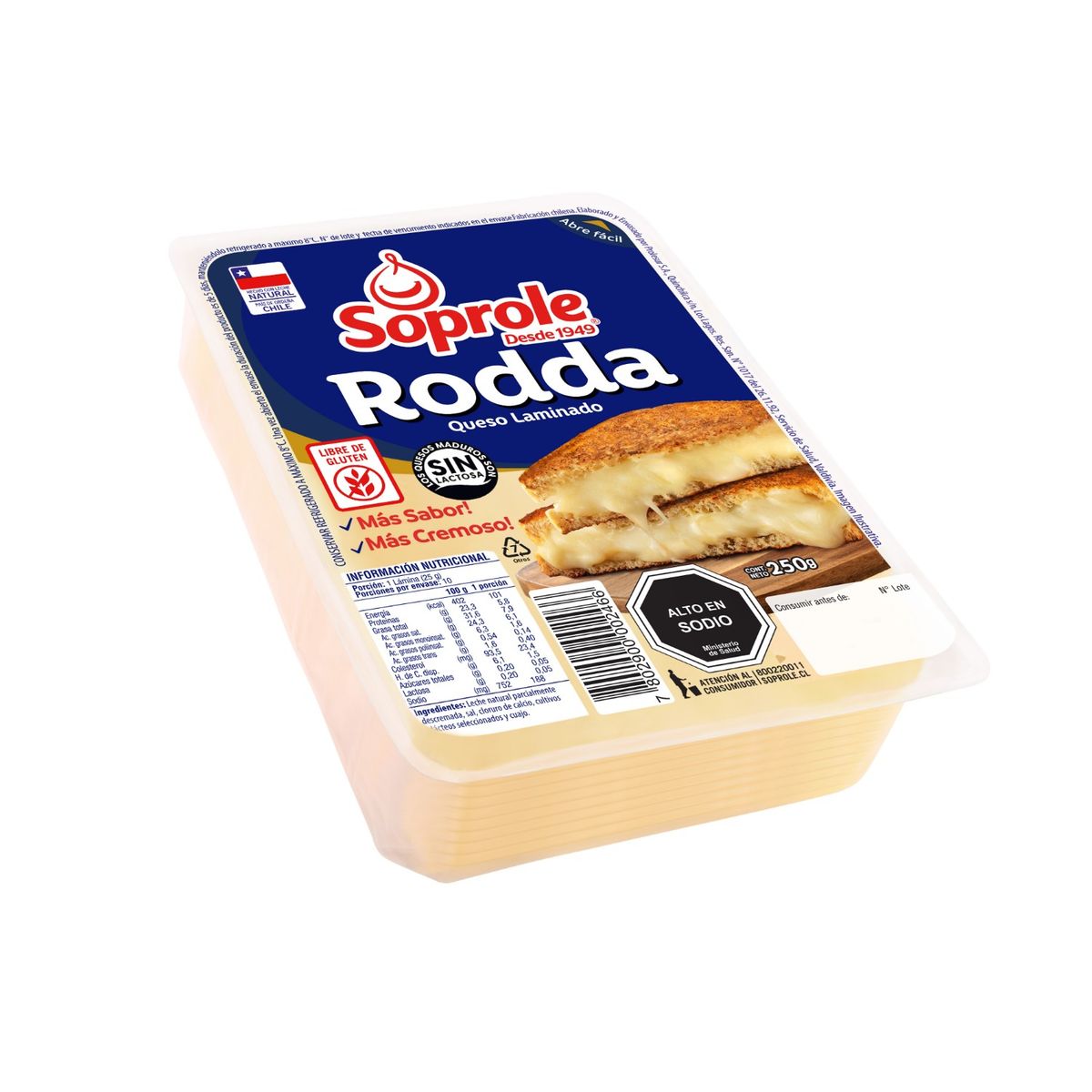 SOPROLE - Queso Rodda Laminado Soprole 250 g