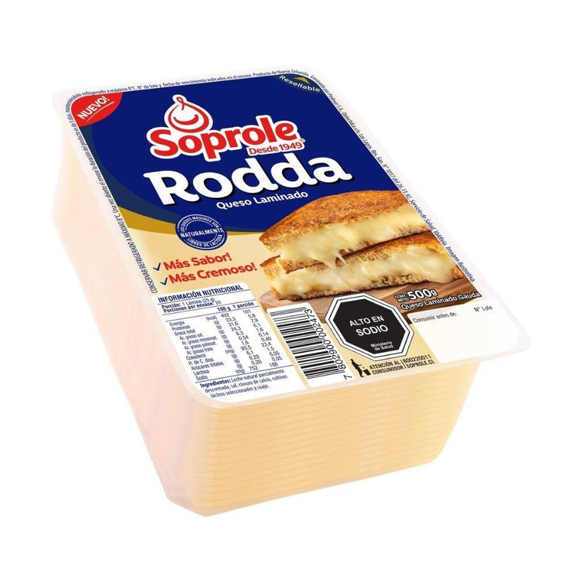 SOPROLE - Queso Rodda Laminado Soprole 500 g