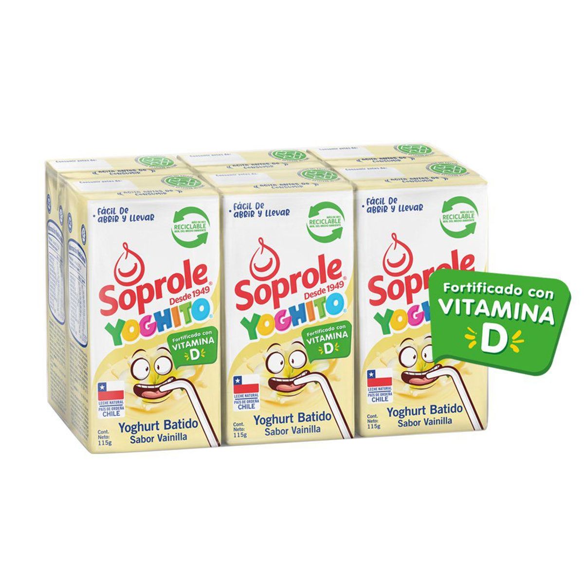 SOPROLE - Pack Yoghurt Yoghito Sabor Vainilla Soprole 6 x 115 g