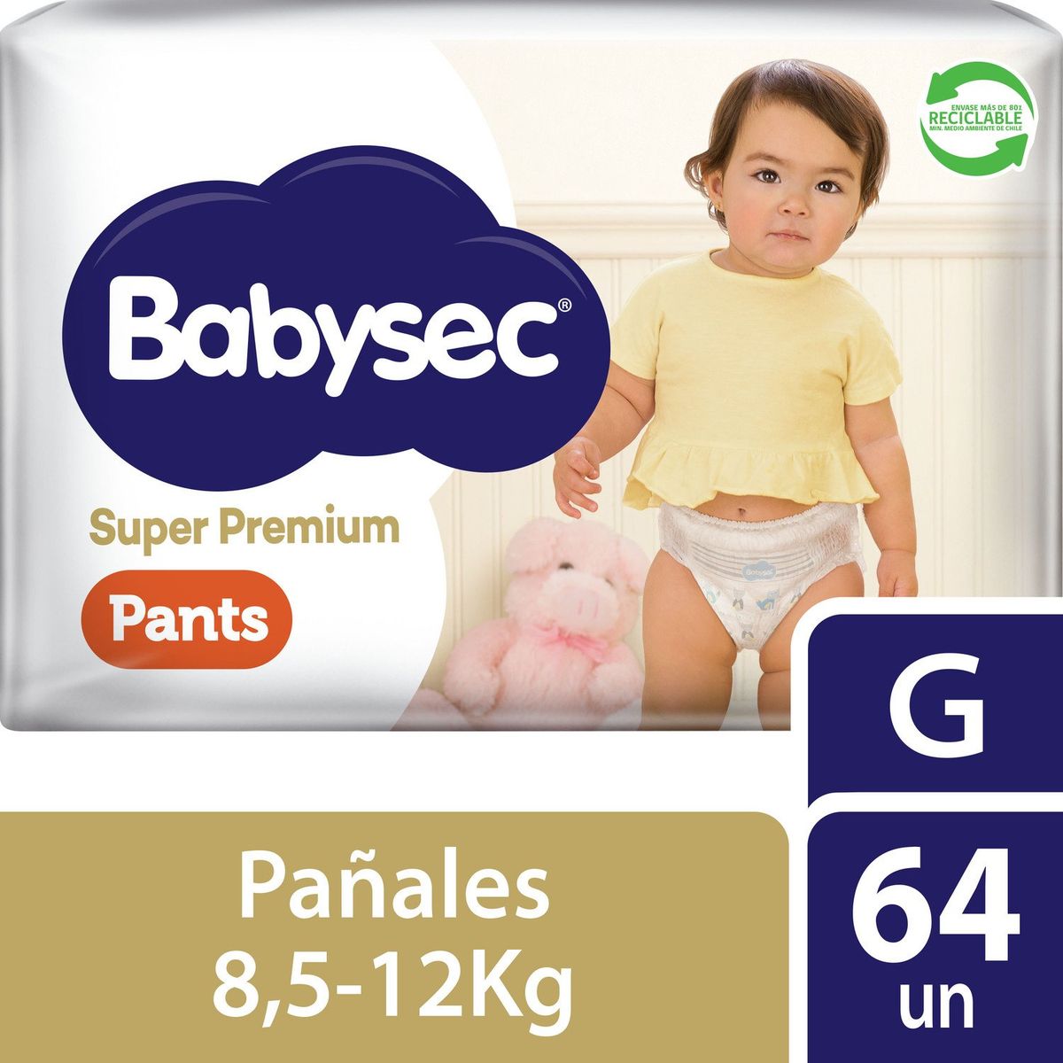 BABYSEC - Pañales Desechables Babysec Super Premium Pants Talla G 64 Un
