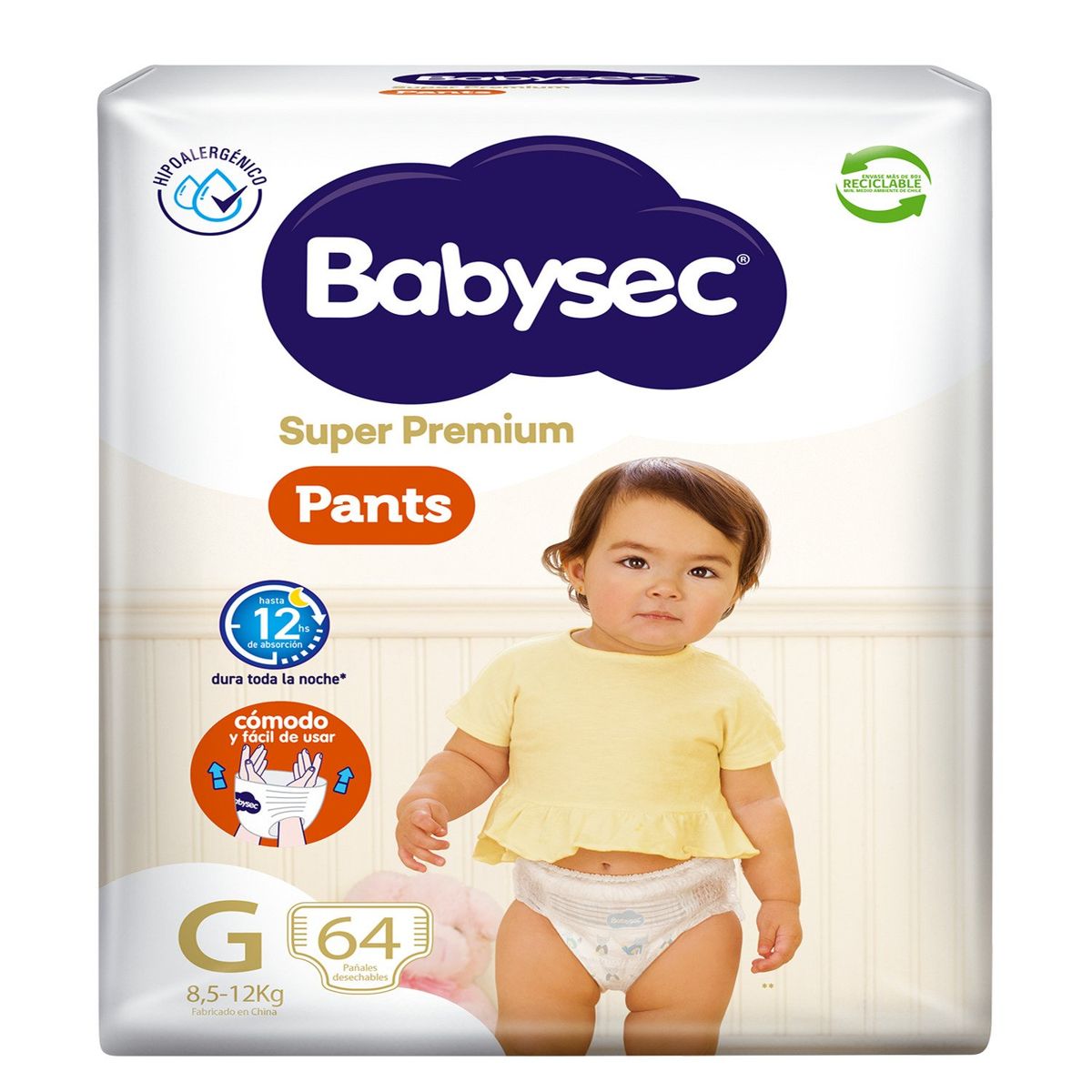 BABYSEC - Pañales Desechables Babysec Super Premium Pants Talla G 64 Un