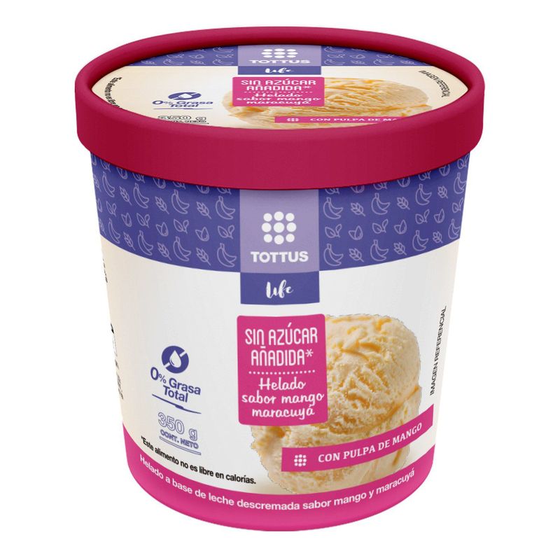 TOTTUS LIFE - Helado Cero Mango Maracuyá