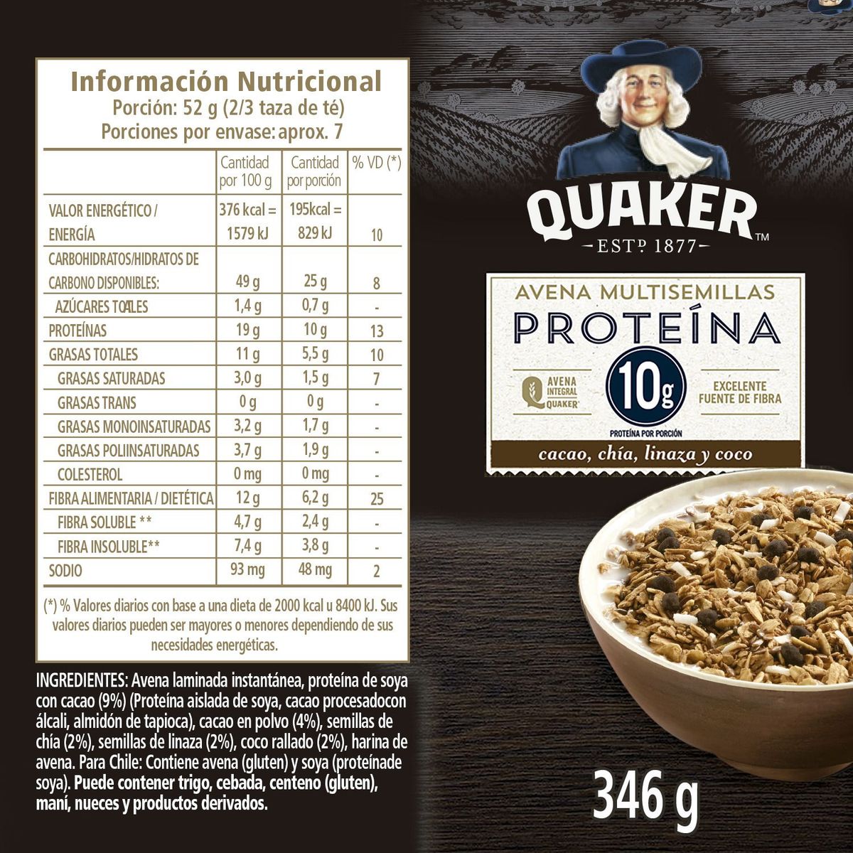 QUAKER - Avena Multisemillas Proteina 346 gr