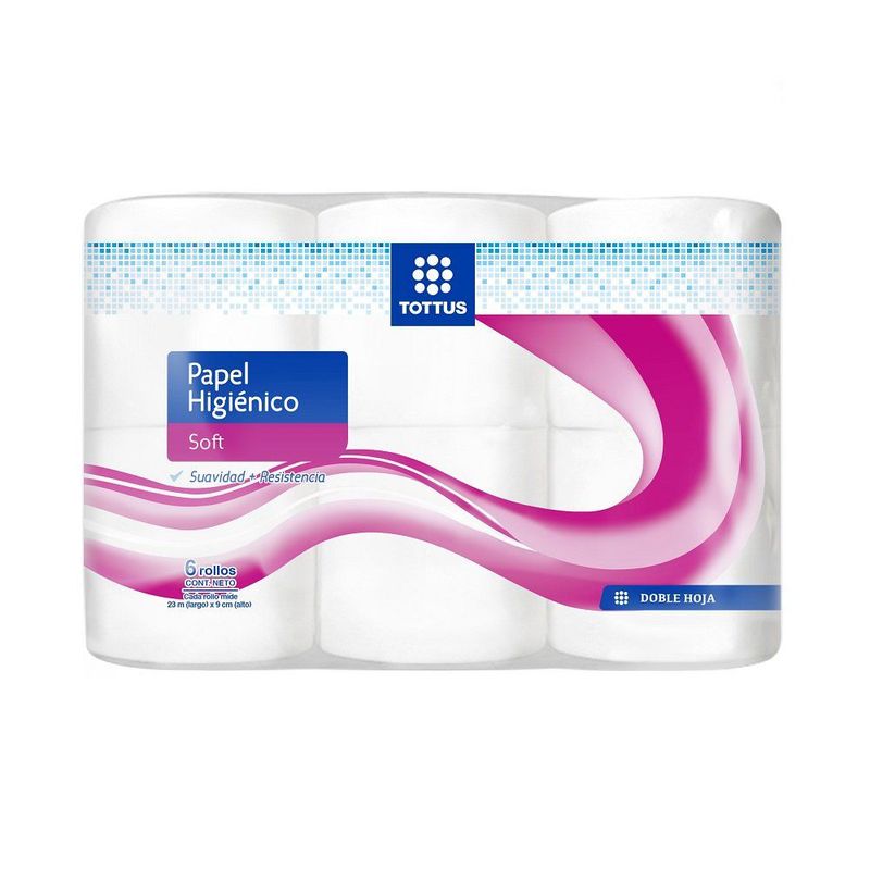 TOTTUS - Papel Higiénico Tottus Doble Hoja Soft 6 x 23 mts