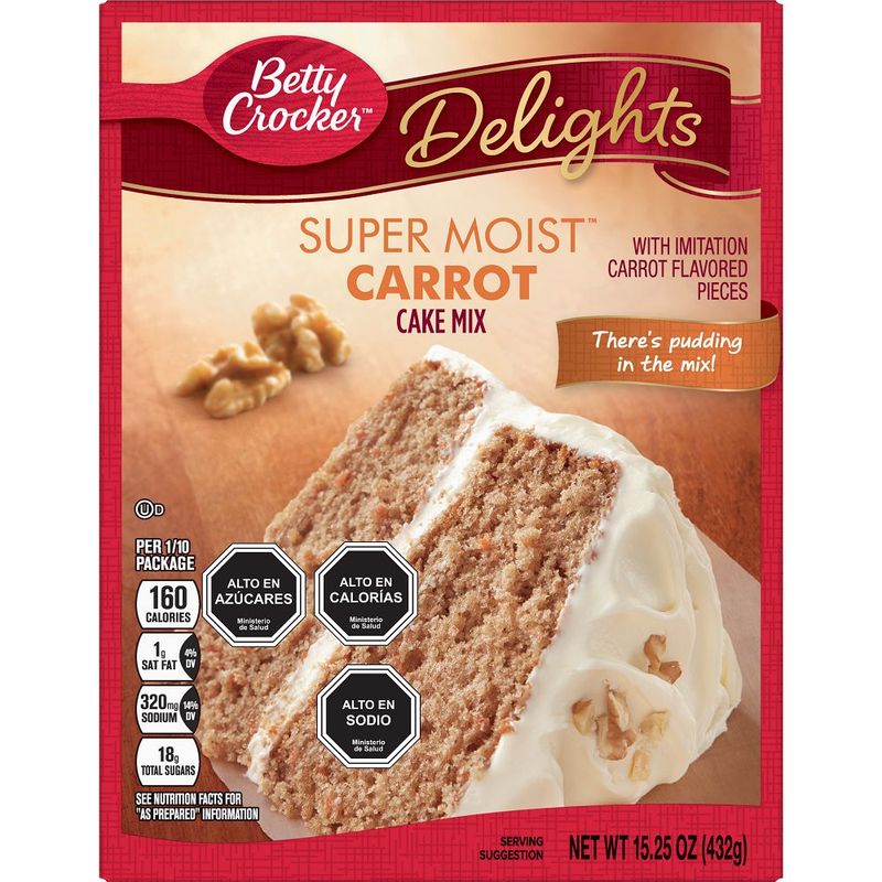 BETTY CROCKER - TORTA ZANAHORIA BC 432 UND