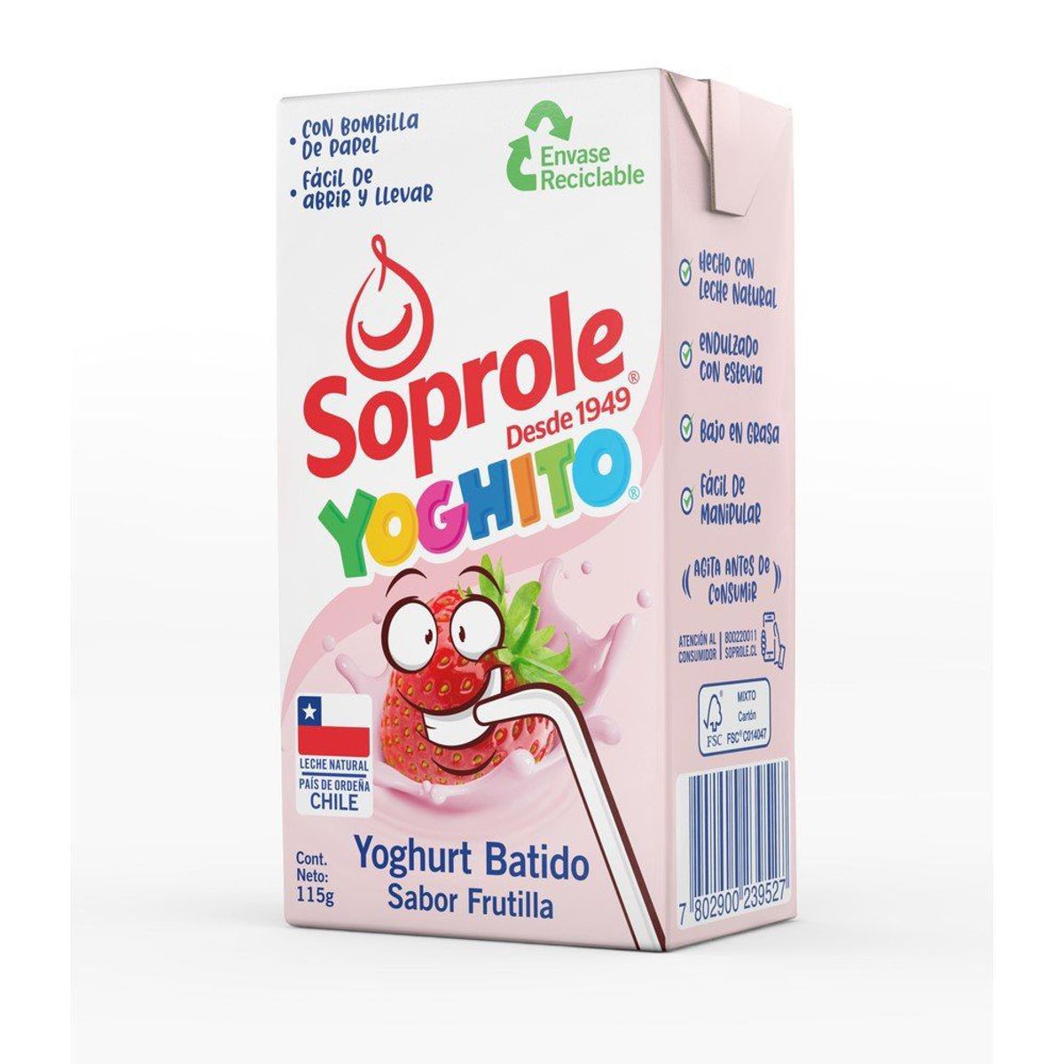 SOPROLE - Yoghurt Yoghito Sabor Frutilla Soprole 115 g